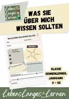 Vorschau - Arbeitsblätter - Klasse kennenlernen: Was Sie mich über mich wissen sollten - Deckblatt