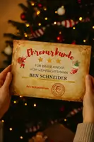 Vorschau - Mal- und Bastelvorlagen - Weihnachtsurkunde vom Weihnachtsmann für brave Kinder - Deckblatt