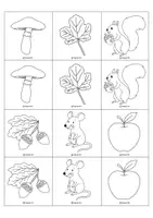 Vorschau - Mal- und Bastelvorlagen - Finde die Paare zum Ausmalen - Herbst (2-fach differenziert) - Seite 2