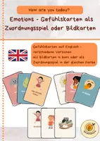 Vorschau - Bildkarten - How are you today? Gefühlskarten auf Englisch - Bildkarten/ Zuordnungsspiel - Deckblatt