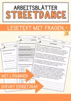 Vorschau - Arbeitsblätter - Streetdance Musik Lesetext mit Richtig Falsch Multiple Choice und Offenen Fragen - Deckblatt