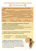 Vorschau - Arbeitsblätter - Die Entstehung der Menschheit- Evolution des Menschen - Deckblatt