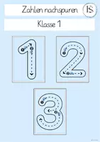 Vorschau - Stationenlernen - Zahlen nachspuren mit dem Auto - Zahlen 1-6 (Klasse 1) - Deckblatt