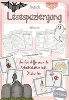 Vorschau - Arbeitsblätter - Lesespaziergang Halloween - Differenziert - Wörter & Sätze lesen - Deckblatt