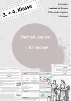 Vorschau - Arbeitsblätter - Wochenlesen - Erntedank - Deckblatt