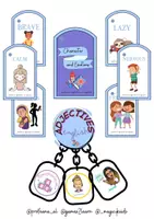 Vista previa - Refuerzo / NEE / Materiales de apoyo - Llavero de adjetivos en inglés - Adjectives keychain - Portada