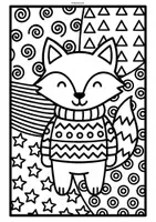 Vorschau - Mal- und Bastelvorlagen - Pop Art Winter Tiere Ausmalbilder (Kunst Vertretung) - Seite 3