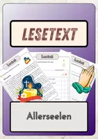 Vorschau - Arbeitsblätter - Leseverständnis (Leseverstehen) - Allerseelen + Lösungen mit didaktischer Reserve und Wortspeicher - Deckblatt