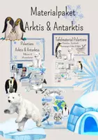 Vorschau - Stationenlernen - Materialpaket Arktis & Antarktis - Tierwelten - Deckblatt
