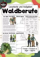 Vorschau - Arbeitsblätter - Der Wald - Berufe - FörsterIn & JägerIn - Deckblatt