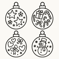 Vorschau - Mal- und Bastelvorlagen - Weihnachtskugeln Tannenbaum Schmuck - Deckblatt