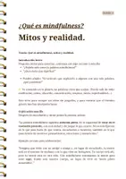 Vista previa - Hojas de trabajo - Mindfulness y yoga Adolescentes: 2. Sesión: Mitos/realidad - página 1