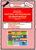 Vorschau - Arbeitsblätter - Die Machtergreifung - Hitler wird Reichskanzler - Nationalsozialismus - Deckblatt