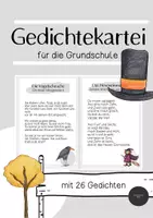 Vorschau - Bildkarten - Gedichtekartei - 26 Gedichte für die Grundschule - Deckblatt