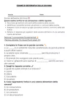 anteprima - Compiti in classe/Test - E relazione erbivori, carnivori e produttori primari savana - Pagina 1