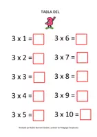 Vista previa - Hojas de trabajo - ✖️ Tablas de Multiplicar – Recurso Visual e Imprimible - página 1