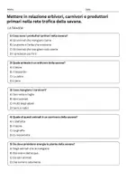 anteprima - Quiz - Qz relazione erbivori, carnivori, produttori primari savana - Pagina 1