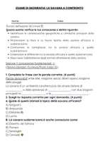 anteprima - Compiti in classe/Test - Esame: Confrontare savana africana e quella sudamericana - Pagina 1