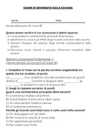 anteprima - Compiti in classe/Test - Savana (raccolta di esami) - Pagina 1