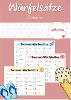Vorschau - Aufgabenkarten - Würfelsätze: Sommer - Deckblatt