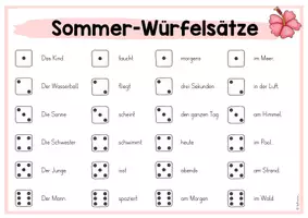 Vorschau - Aufgabenkarten - Würfelsätze: Sommer - Seite 3