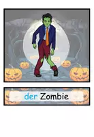 Vorschau - Präsentationen/Tafelbilder - Bildkarten mit Kindern in Halloweenkostümen - DaZ / Deutsch / KBW #huhuhalloween - Seite 1