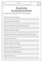 Vorschau - Arbeitsblätter - Sätze abschreiben zum Thema Weinbergschnecke - Seite 1