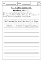 Vorschau - Arbeitsblätter - Reizwort Geschichte schreibenThema Weinbergschnecke - Seite 2