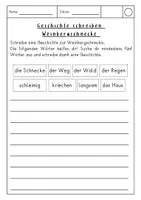 Vorschau - Arbeitsblätter - Reizwort Geschichte schreibenThema Weinbergschnecke - Seite 3
