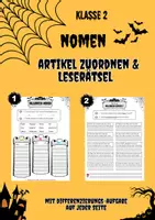 Vorschau - Arbeitsblätter - Nomen sortieren Halloween Herbst Leserätsel Klasse 2 Lesetraining Leseverständnis - Deckblatt