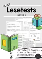 Vorschau - Arbeitsblätter - Lesetests Klasse 2 - Leseverstehen und genaues Lesen - Deckblatt