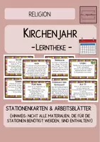 Vorschau - Stationenlernen - Religion: Lerntheke Kirchenjahr - Deckblatt
