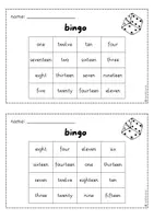 Vorschau - Arbeitsblätter - Bingo: numbers (1-20) - Seite 1