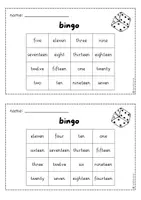 Vorschau - Arbeitsblätter - Bingo: numbers (1-20) - Seite 2