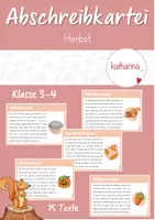 Vorschau - Aufgabenkarten - Abschreibkartei: Herbst (Klasse 3-4) - Deckblatt