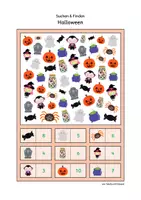 Vorschau - Arbeitsblätter - Suchen & Finden: Halloween (Wimmelbild, Zählen im Zahlenraum bis 10) - Seite 2