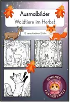 Vorschau - Arbeitsblätter - Ausmalbilder Herbst - Tiere im Herbst - Deckblatt