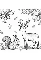 Vorschau - Arbeitsblätter - Ausmalbilder Herbst - Tiere im Herbst - Seite 1