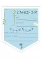 Vorschau - Poster - Wimpelkette blau Kennenlernen Klassenzimmer - Deckblatt