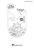 Vorschau - Mal- und Bastelvorlagen - Lesezeichen Ecke – Waschbär mit Herbstmotiven - Seite 1