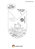 Vorschau - Mal- und Bastelvorlagen - Lesezeichen Ecke – roter Panda mit Herbstmotiven - Seite 1