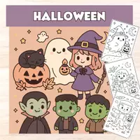 Vista previa - Manualidades / Dibujos para colorear - Fichas para colorear de Halloween - Portada