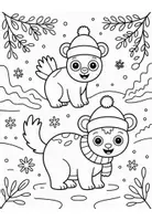 Vorschau - Mal- und Bastelvorlagen - Ausmalbilder: Winter mit Fantasiekreaturen - Seite 2