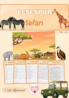 Vorschau - Arbeitsblätter - Lesespur - Safari - Deckblatt