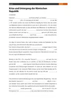 Vorschau - Arbeitsblätter - Krise und Untergang der Römischen Republik - Lückentext mit Lösungen - Seite 1