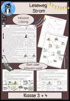 Vorschau - Arbeitsblätter - Strom Leseweg – Leseförderung & Sachunterricht Klasse 3/4 | Energie, Elektrizität, Stromkreislauf - Deckblatt