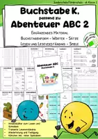 Vorschau - Arbeitsblätter - Wörter mit K - Übungen, Arbeitsblätter, passend zu "Abenteuer ABC 2" - Deckblatt