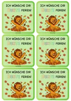 Vorschau - Mal- und Bastelvorlagen - Feriengruß Herbstferien - Löwen Klasse - Seite 1