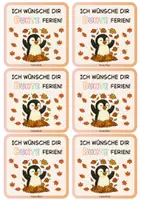 Vorschau - Mal- und Bastelvorlagen - Feriengruß Herbstferien - Pinguin Klasse - Seite 2