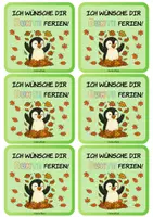 Vorschau - Mal- und Bastelvorlagen - Feriengruß Herbstferien - Pinguin Klasse - Seite 3